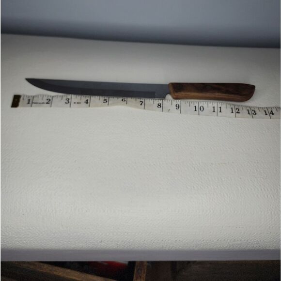 Vintage Rogers Chef Knife 8"  Blade, Wood Handle Stainless Steel Japan - Picture 4 of 5